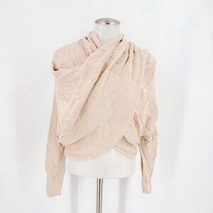 Free People Cream Drape Sweater